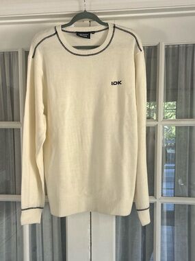 IDK Super Massive Men's Knit Pullover Sweater Crew Neck White XL Dreamers Club